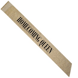 Gold Glitter 62 in. Homecoming Queen Sash