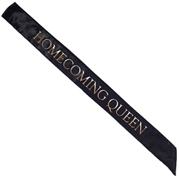 Black and Gold 72 in. Satin Homecoming Queen Sash