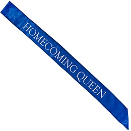 Blue and White 72 in. Satin Homecoming Queen Sash