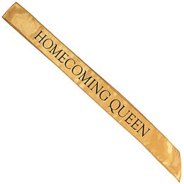 Gold and Black 72 in. Satin Homecoming Queen Sash