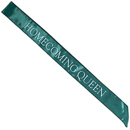 Green and White 72 in. Satin Homecoming Queen Sash