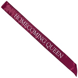 Maroon and White 72 in. Satin Homecoming Queen Sash