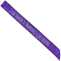 Purple and White 72 in. Satin Homecoming Queen Sash