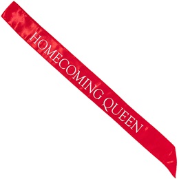 Red and White 72 in. Satin Homecoming Queen Sash