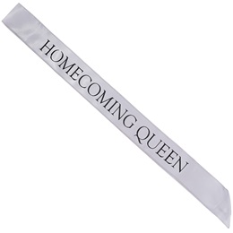 Silver and Black 72 in. Satin Homecoming Queen Sash