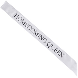White and Black 72 in. Satin Homecoming Queen Sash