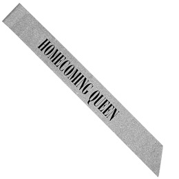 Silver Glitter Homecoming Queen Sash