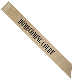 Gold Glitter 62 in. Homecoming Court Sash