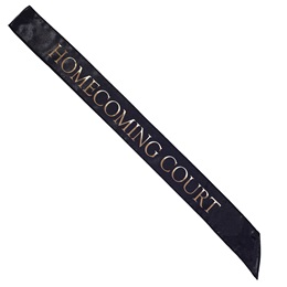 Black and Gold 72 in. Satin Homecoming Court Sash