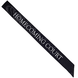 Black and White 72 in. Satin Homecoming Court Sash