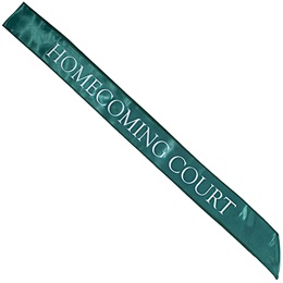 Green and White 72 in. Satin Homecoming Court Sash