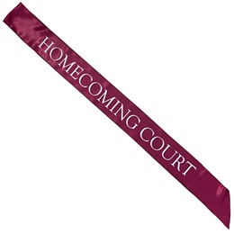 Maroon and White 72 in. Satin Homecoming Court Sash
