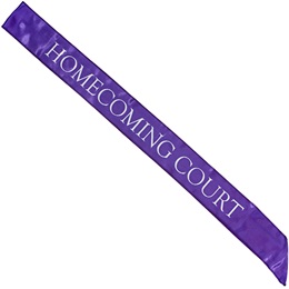 Purple and White 72 in. Satin Homecoming Court Sash