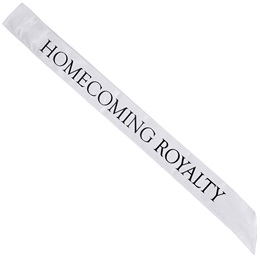 White and Black 72 in. Satin Homecoming Royalty Sash