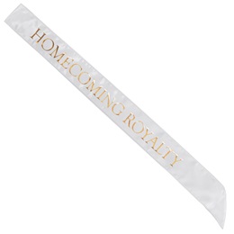 White and Gold 72 in. Satin Homecoming Royalty Sash