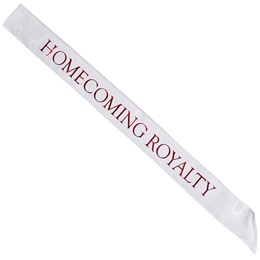 White and Red 72 in. Satin Homecoming Royalty Sash