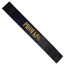Black and Gold 62 in. Satin Prom King Sash