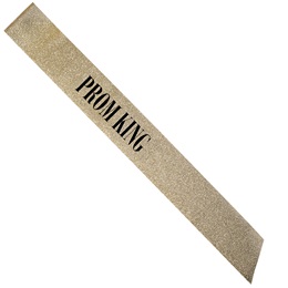 Gold Glitter 62 in. Prom King Sash