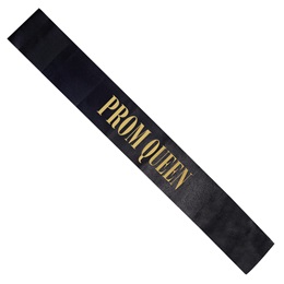 Black and Gold 62 in. Satin Prom Queen Sash