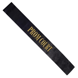 Black and Gold 62 in. Satin Prom Court Sash
