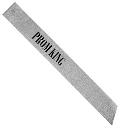 Silver Glitter Prom King Sash