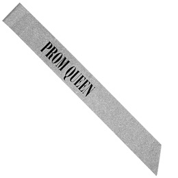 Silver Glitter Prom Queen Sash