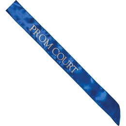 Satin Prom Court Sash - Blue and Gold