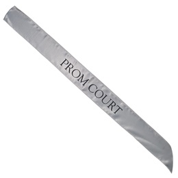 Satin Prom Court Sash - Silver and Black