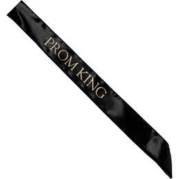 Satin Prom King Sash - Black and Gold