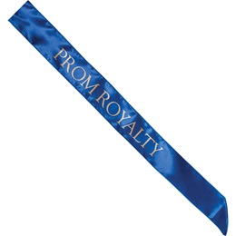 Satin Prom Royalty Sash - Blue and Gold