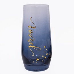 Navy Blue Ombre Prom Glass With Stars