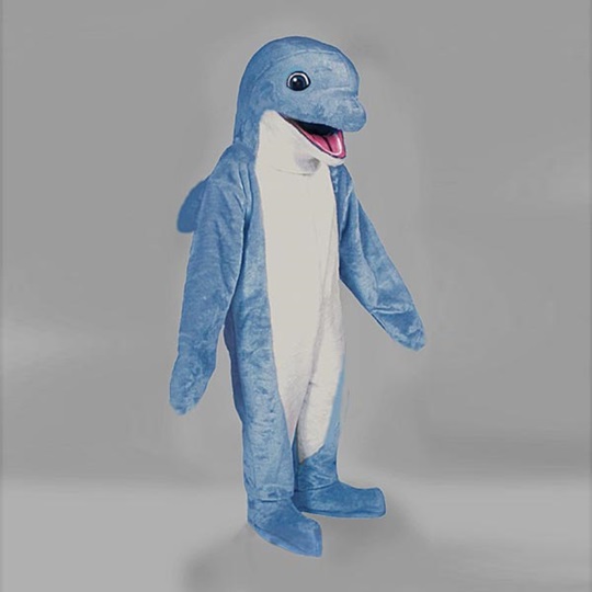 blue dolphin dress code Mascot Costume size-womens-clothing_:2 REPLEN 11.19.24 Dark blue slit dress