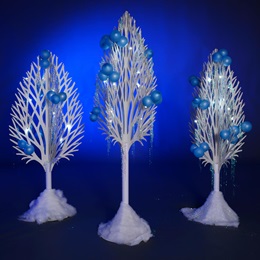 Lighted Winterland Icicle Plastic Trees Kit (set of 3)
