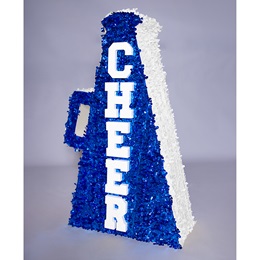 Blue/White Three Cheers Megaphone Parade Float Kit