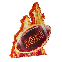 8 ft. 7 in. x 6 ft. 8 in. Flaming Football With Custom Year Parade Float Kit