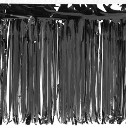 Black 15 in. x 10 ft. Metallic Parade Float Fringe