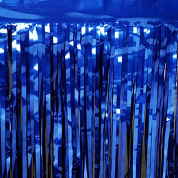 Blue 15 in. x 10 ft. Metallic Parade Float Fringe