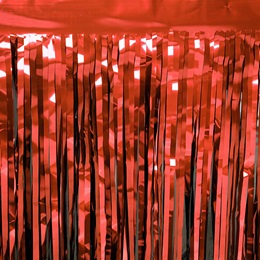 Red 15 in. x 10 ft. Metallic Parade Float Fringe