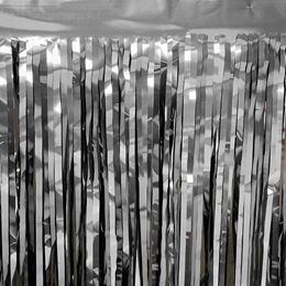 Silver 15 in. x 10 ft. Metallic Parade Float Fringe