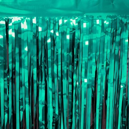 Teal 15 in. x 10 ft. Metallic Parade Float Fringe