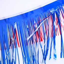 Red, White, and Blue 15 in. x 10 ft. Vinyl Parade Float Fringe