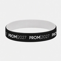 3 1/2 in. Black and White Silicone Prom 2027 Wristband