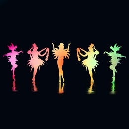 Colorful Cabaret Dancers Kit (set of 5)