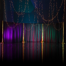 Gold Fringe Backdrop Curtains Kit (set of 3)