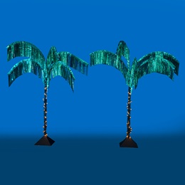 Shiny Teal Fringe Palm Trees Kit (set of 2)