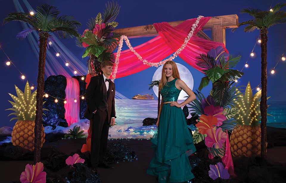 tropical theme homecoming dress Nights Complete Deep Green