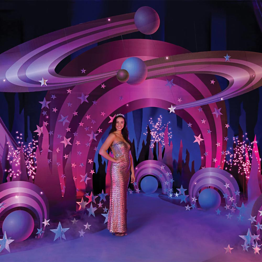 space themed homecoming dresses Out of This World Complete Theme glow galaxy dress
