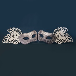 36 in. x 5 ft. 4 in. Feathered Masquerade Mask Stands Kit (set of 2)