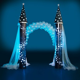 11 ft. 3 in. x 8 ft. 8 in. Starlight Sprinkled Lighted Balloon Arch 