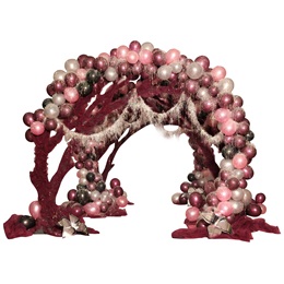 Forever Crimson Small Arches and Flowers Kit (set of 3)